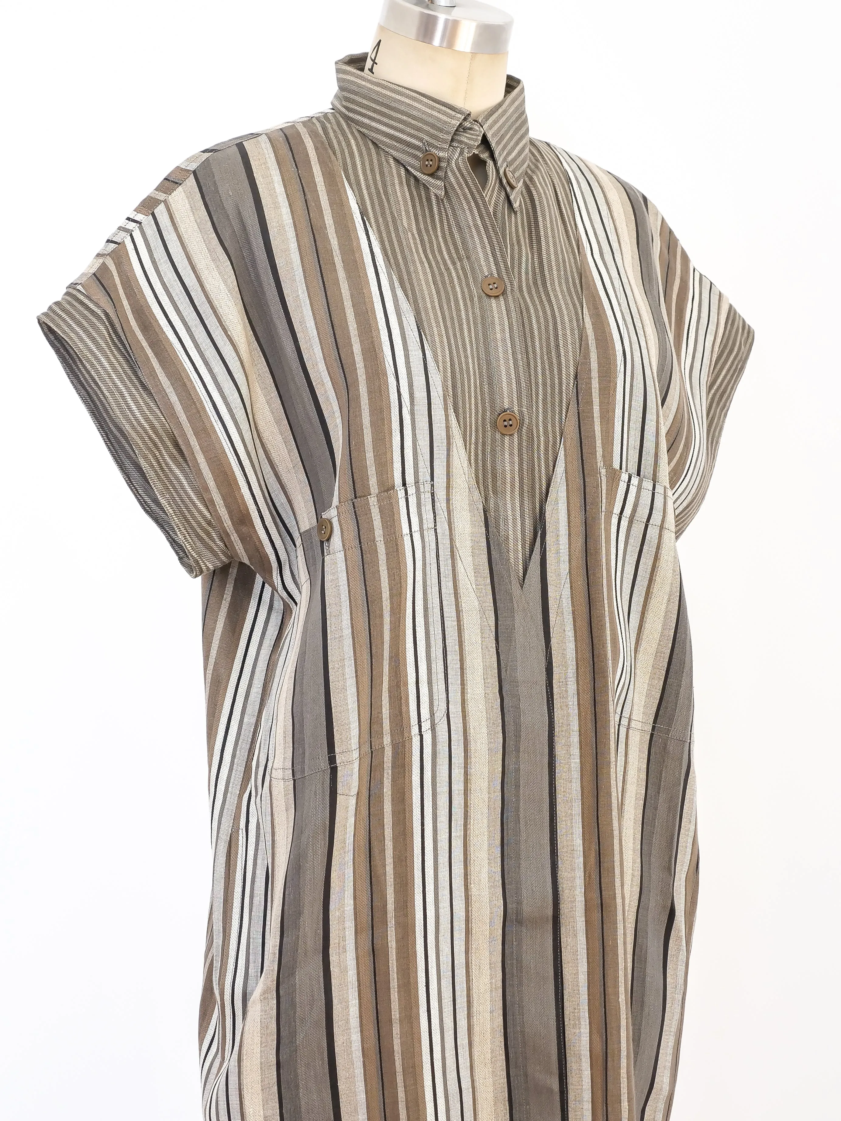 1980's Gucci Striped Midi Dress