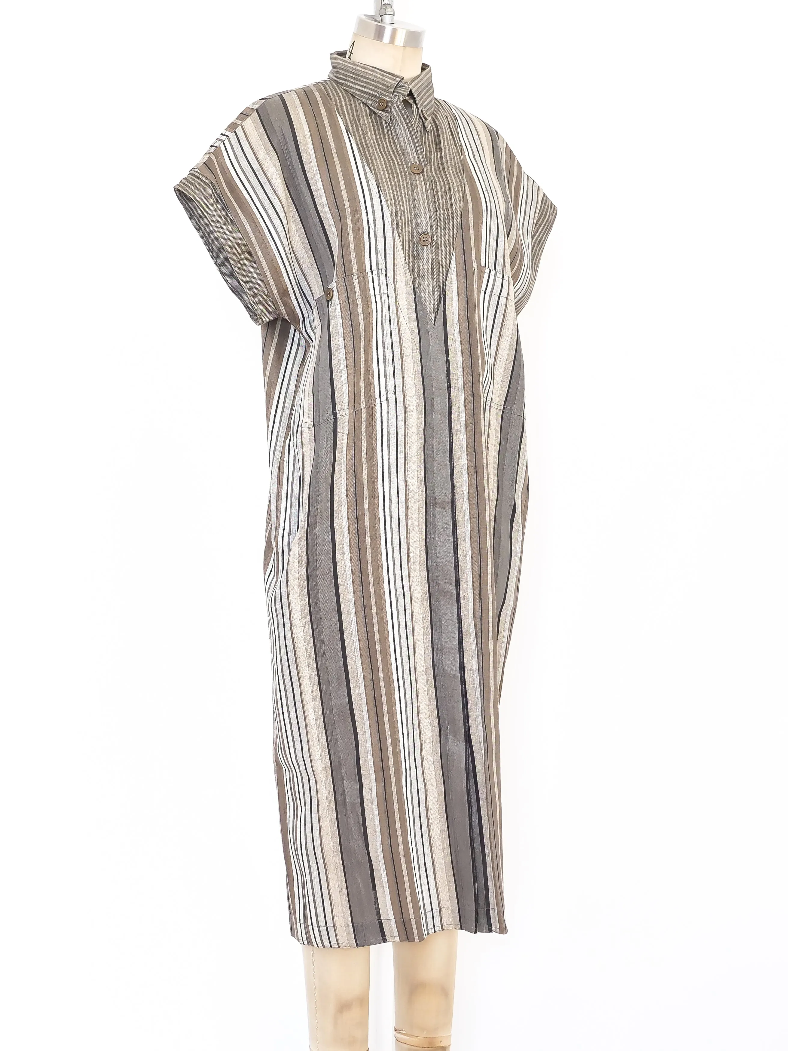 1980's Gucci Striped Midi Dress