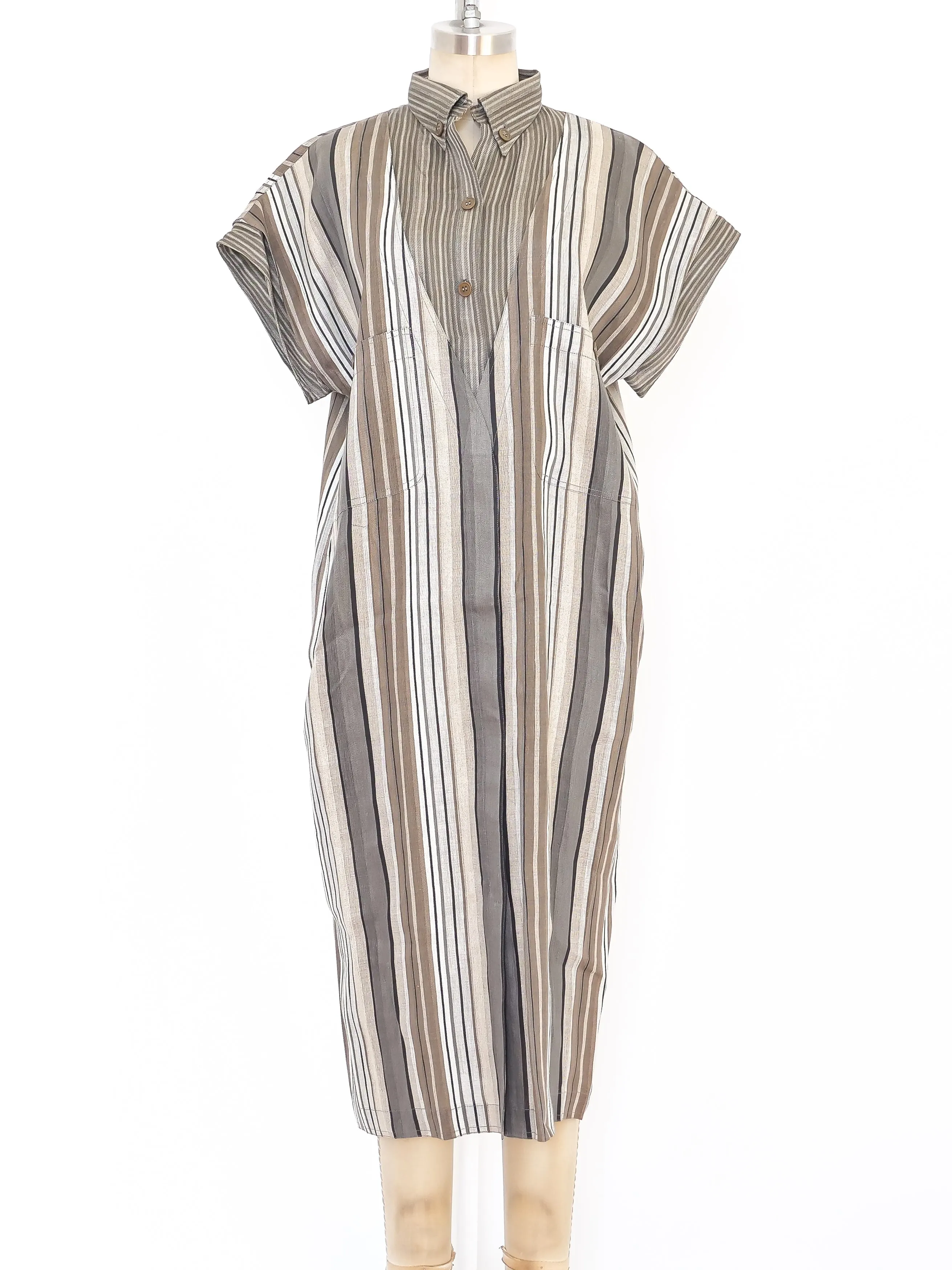 1980's Gucci Striped Midi Dress