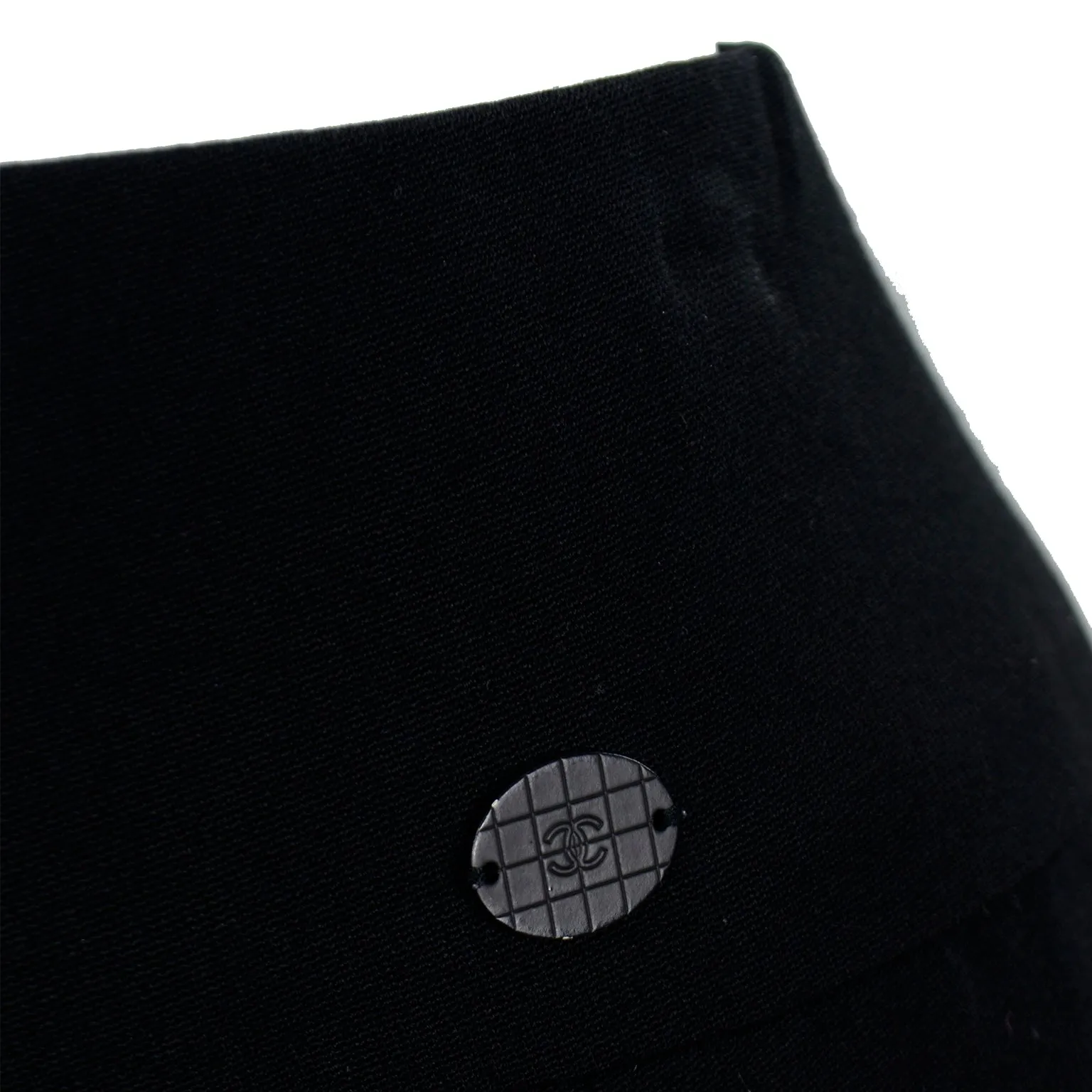 2001 Spring Summer Chanel Black Wool Skirt W CC Logo Monogram
