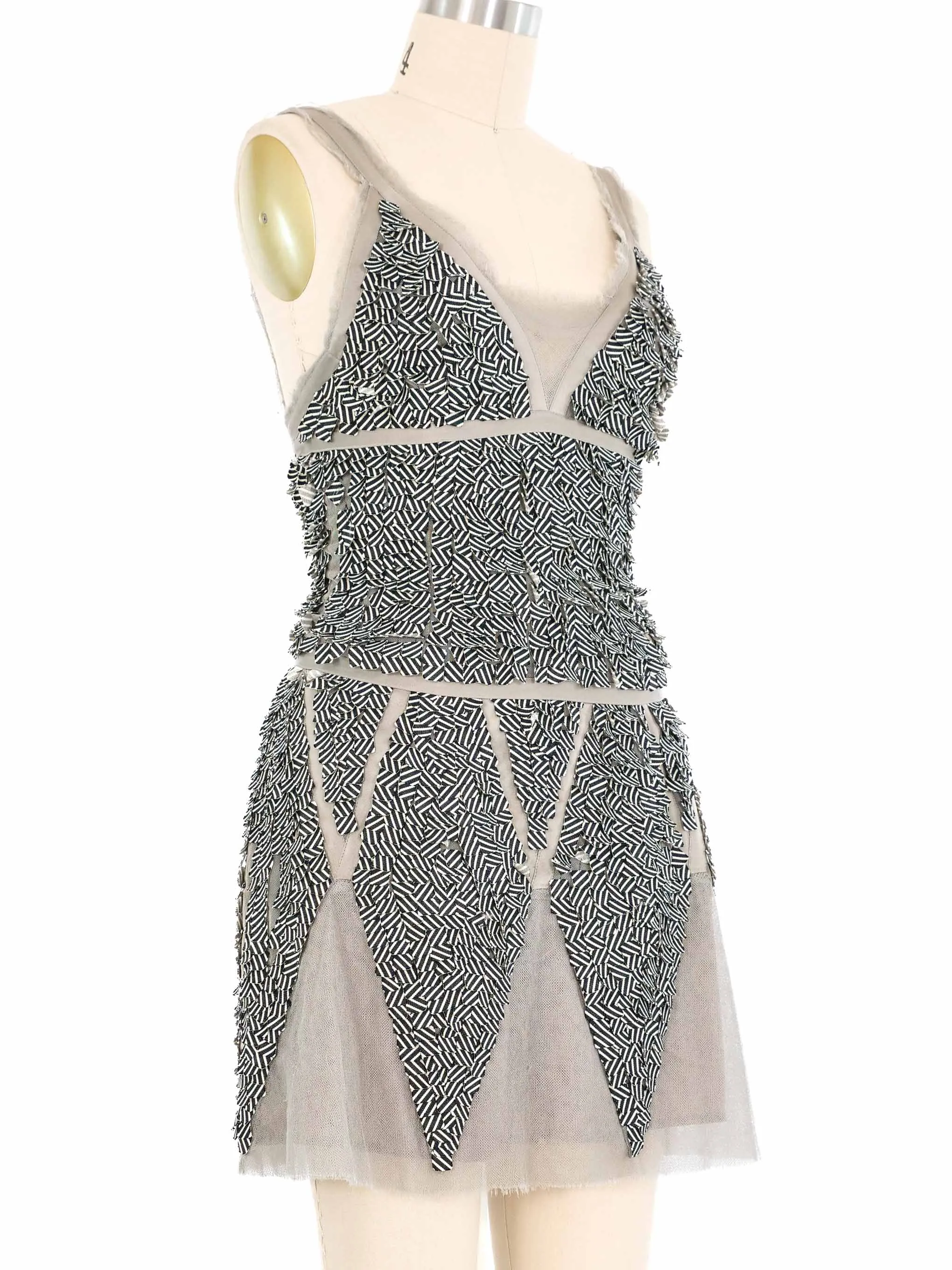 2008 Chanel Dimensional Gray Skirt Ensemble