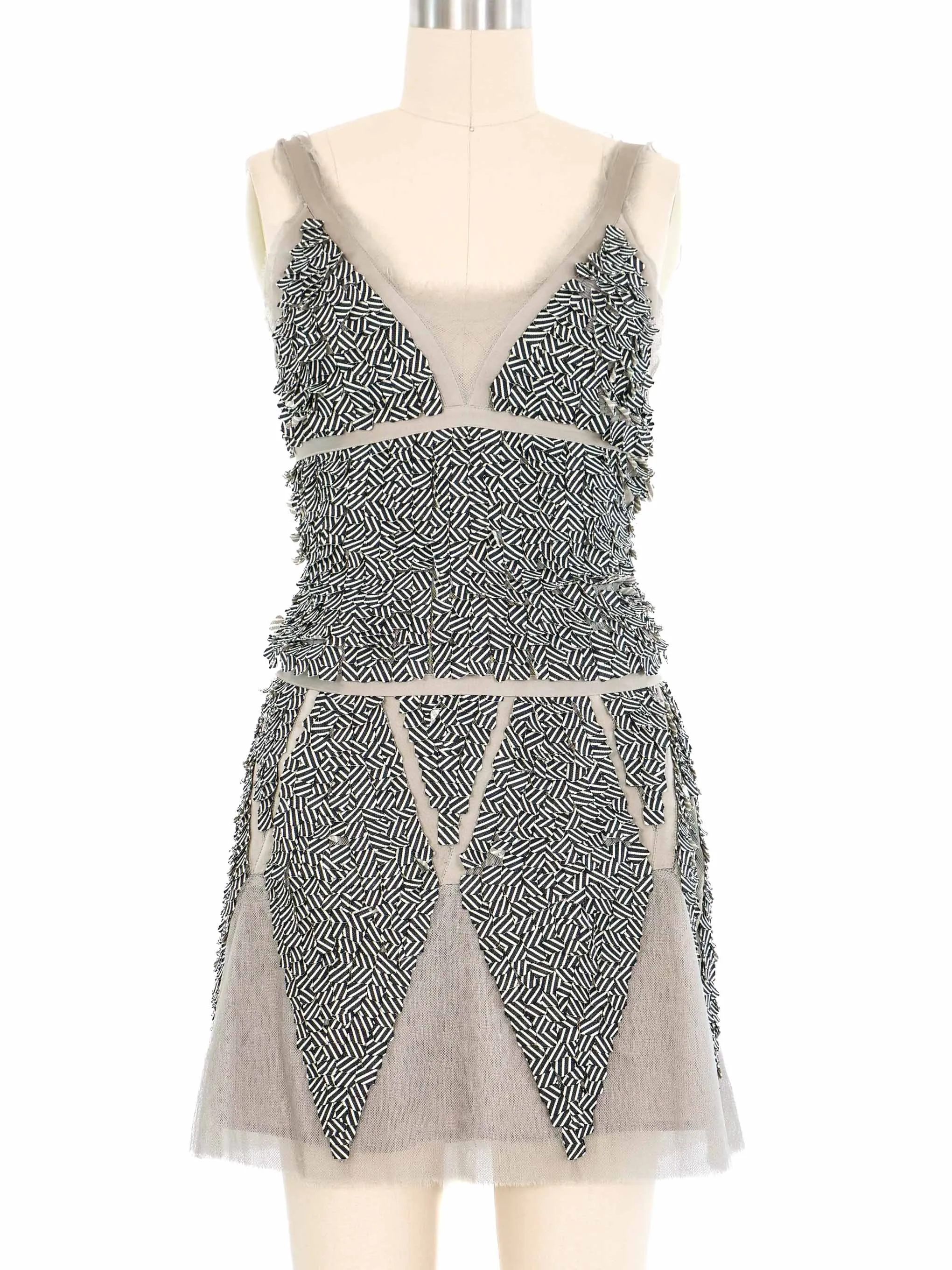 2008 Chanel Dimensional Gray Skirt Ensemble