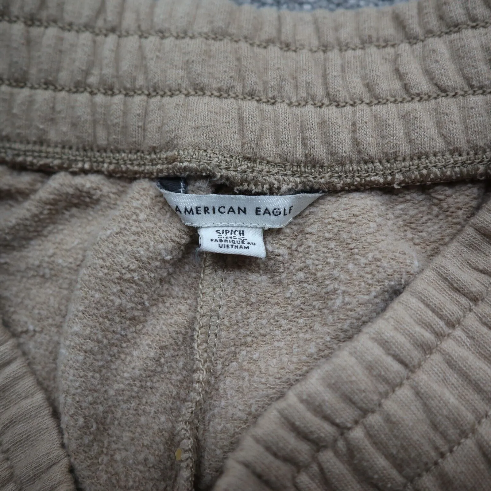 American Eagle Womens Casual Track Pants Elastic Waist Mid Rise Khaki Size ?