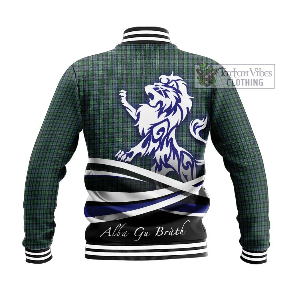 Arbuthnot Tartan Baseball Jacket with Alba Gu Brath Regal Lion Emblem