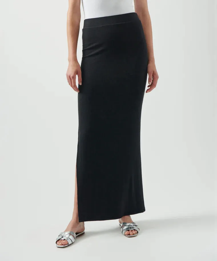 ATM - Modal Rib Side Slit Maxi Skirt - Black