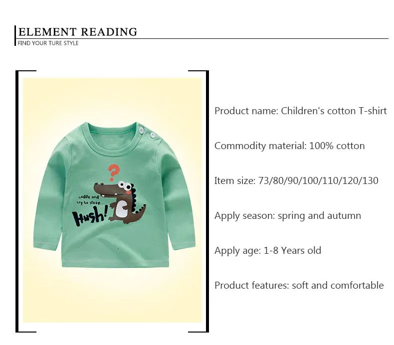 Baby Girls Cartoon Striped T-Shirt