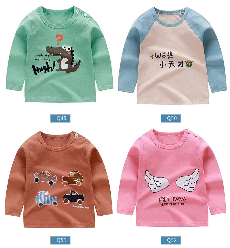 Baby Girls Cartoon Striped T-Shirt