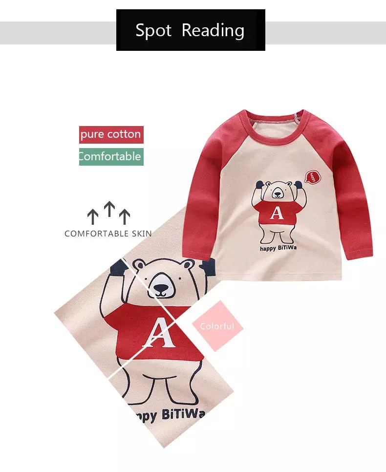Baby Girls Cartoon Striped T-Shirt