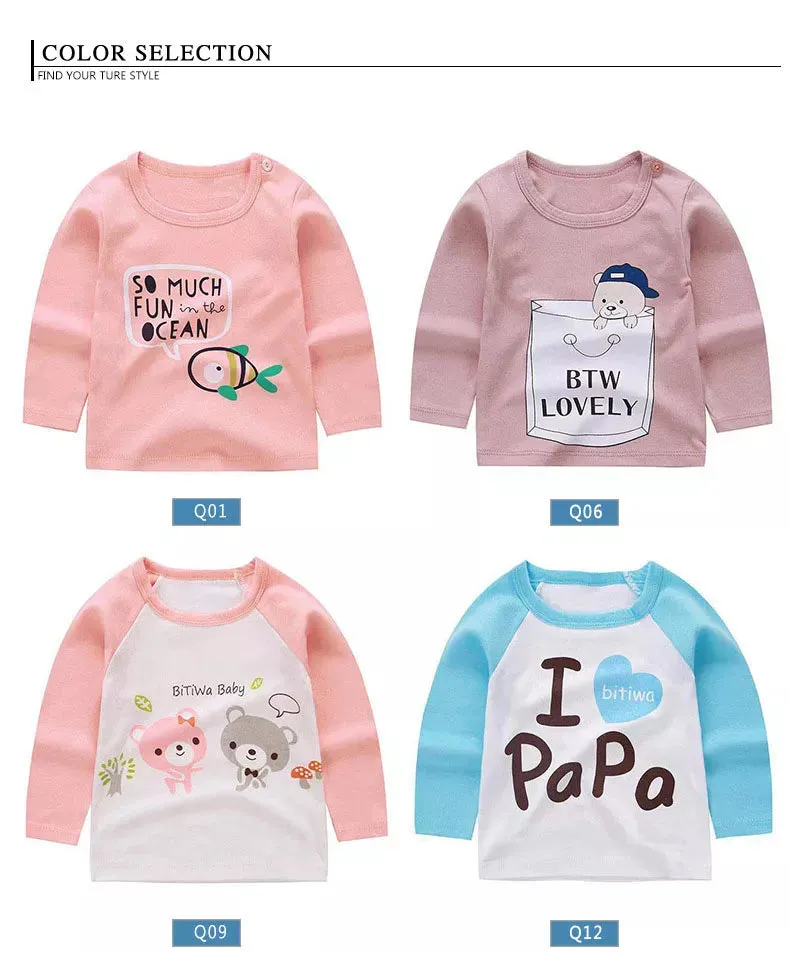 Baby Girls Cartoon Striped T-Shirt