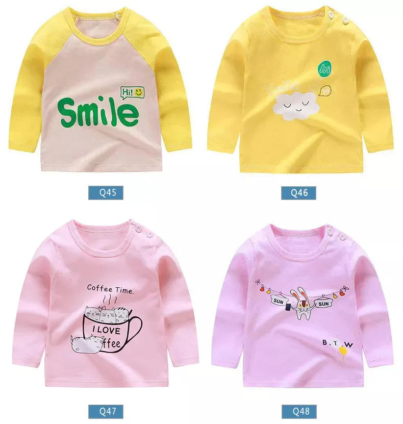 Baby Girls Cartoon Striped T-Shirt