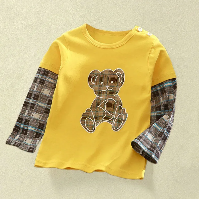 Baby Girls Cartoon Striped T-Shirt