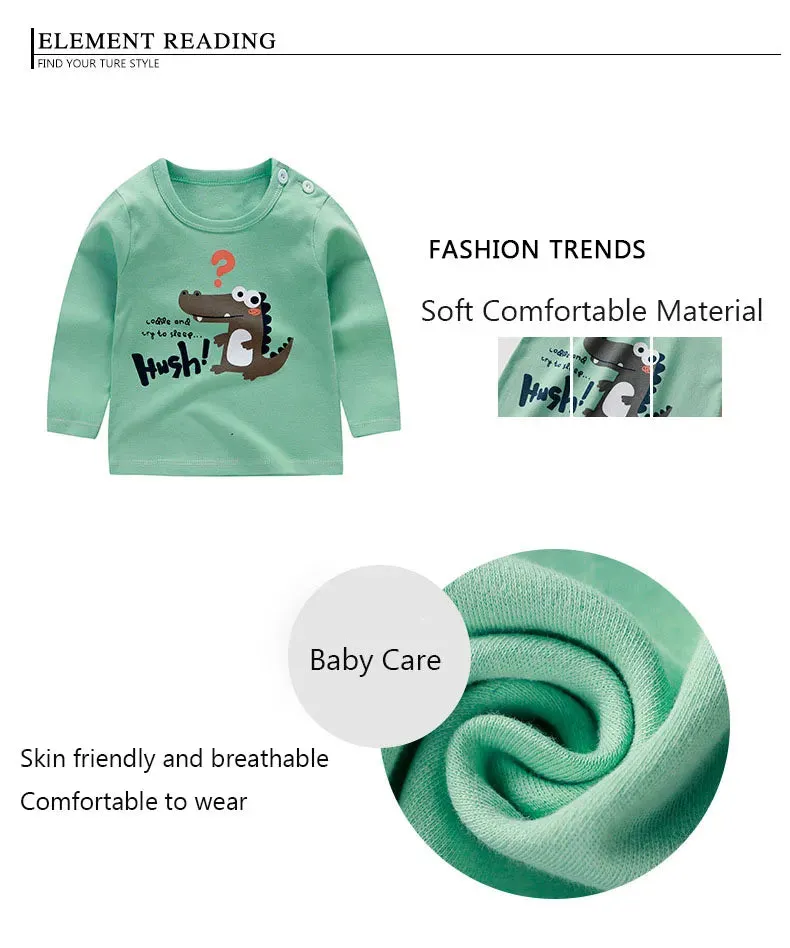 Baby Girls Cartoon Striped T-Shirt