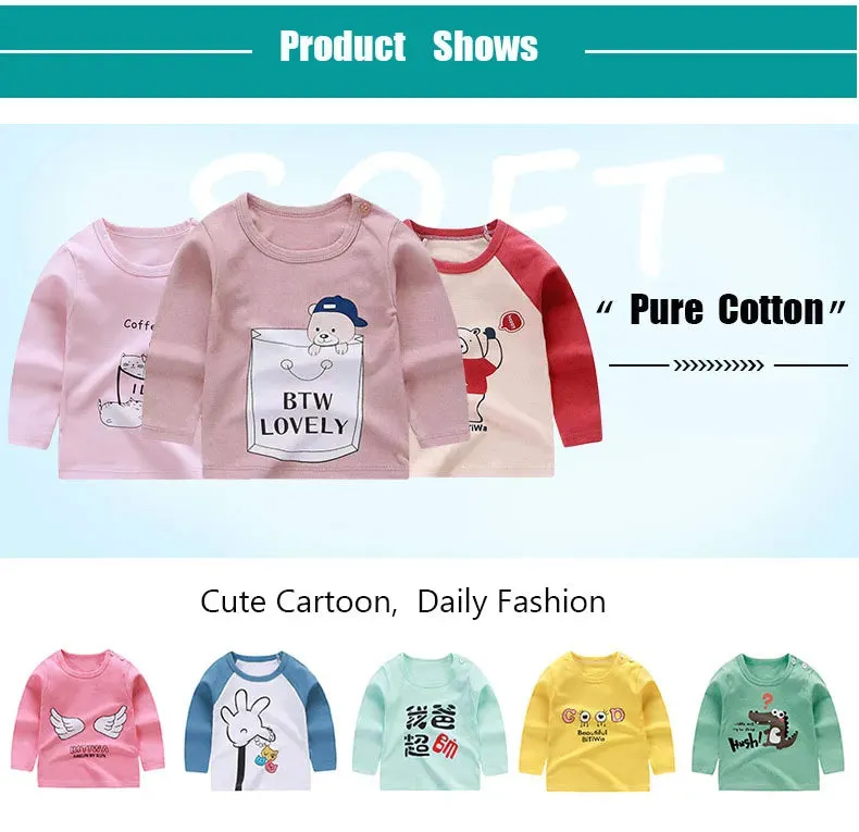 Baby Girls Cartoon Striped T-Shirt