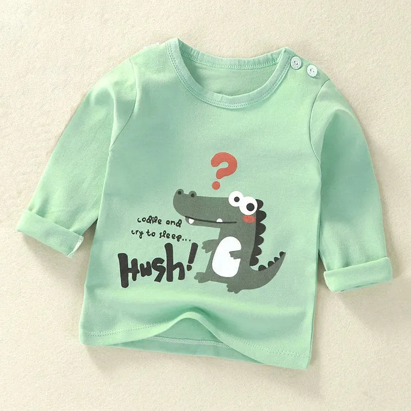 Baby Girls Cartoon Striped T-Shirt
