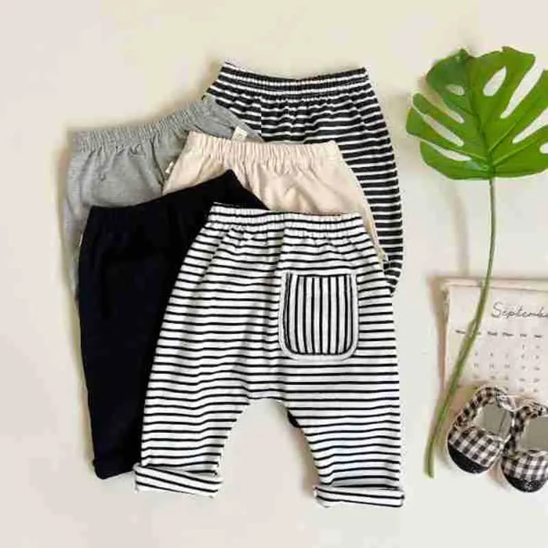 Baby Solid Color Striped Pants Star T-shirt