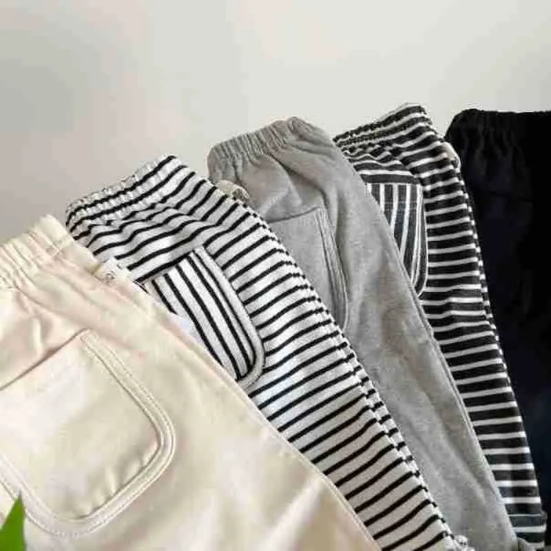 Baby Solid Color Striped Pants Star T-shirt