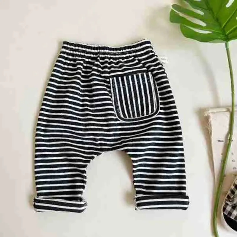 Baby Solid Color Striped Pants Star T-shirt