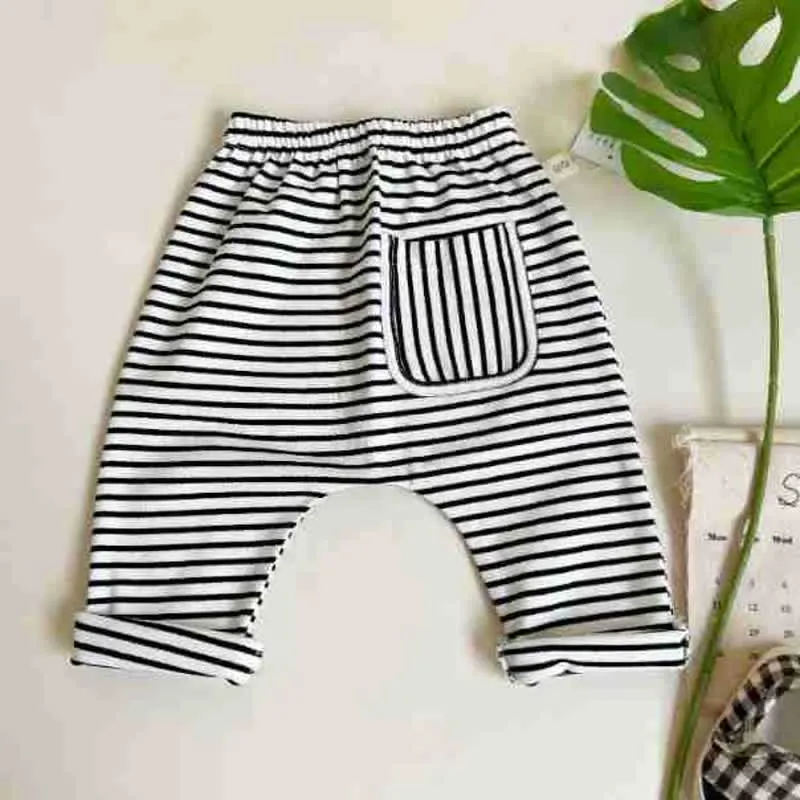 Baby Solid Color Striped Pants Star T-shirt