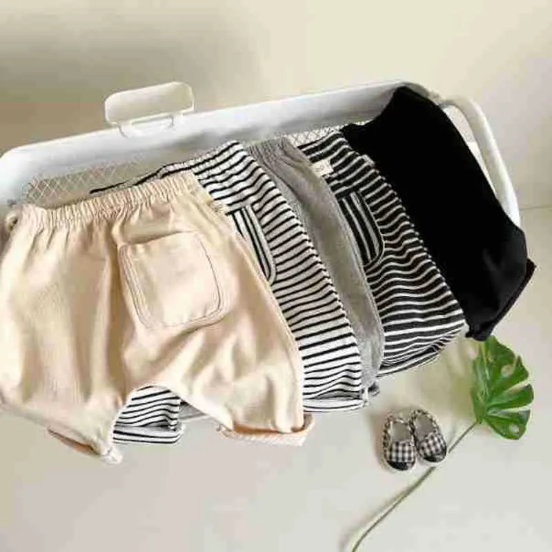 Baby Solid Color Striped Pants Star T-shirt
