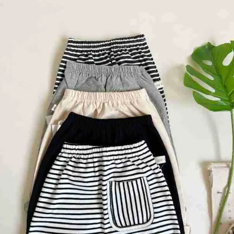 Baby Solid Color Striped Pants Star T-shirt