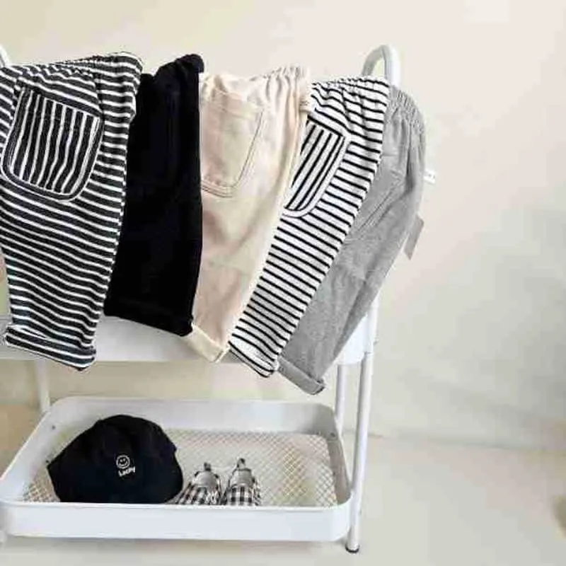 Baby Solid Color Striped Pants Star T-shirt