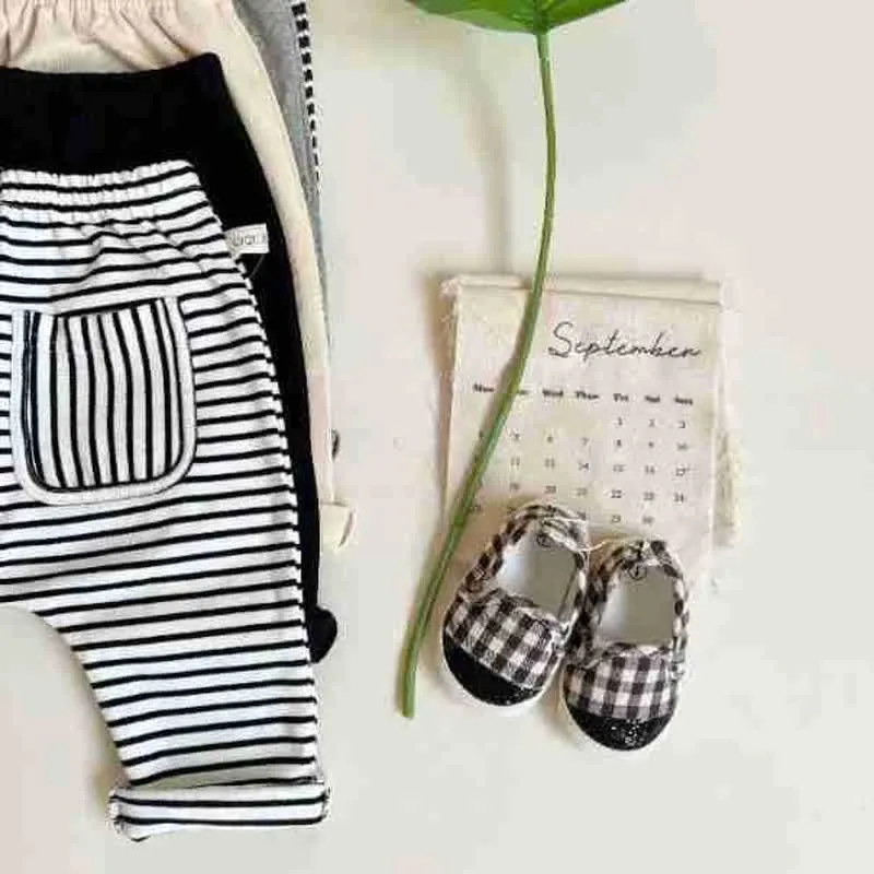 Baby Solid Color Striped Pants Star T-shirt