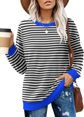 Besshopie Womens Long Sleeve Shirts Crewneck Casual Tunic Tops Fall Fashion Outfits