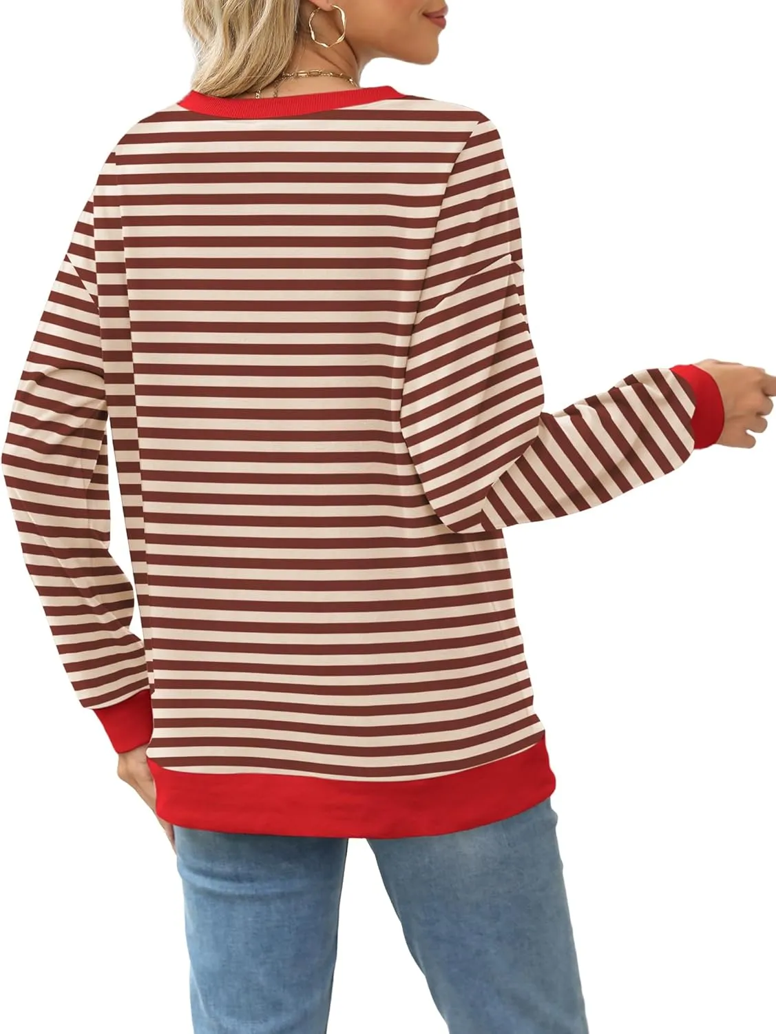 Besshopie Womens Long Sleeve Shirts Crewneck Casual Tunic Tops Fall Fashion Outfits