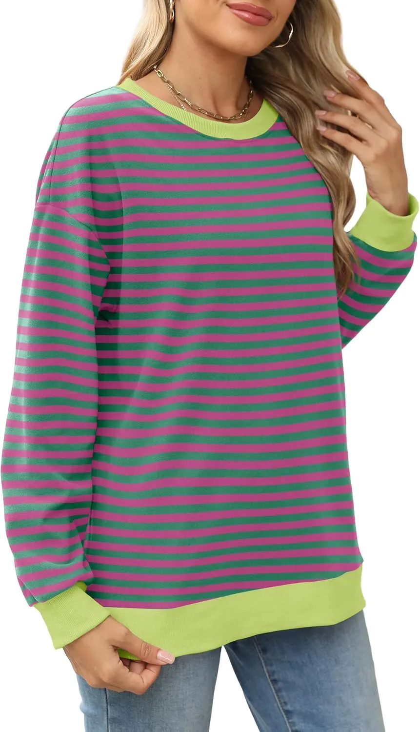 Besshopie Womens Long Sleeve Shirts Crewneck Casual Tunic Tops Fall Fashion Outfits