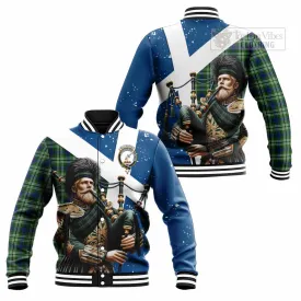 Blackadder Tartan Baseball Jacket with Family Crest Scottish Bagpiper Vibes