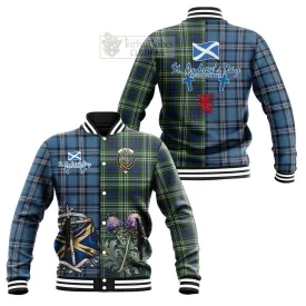 Blyth Tartan Baseball Jacket Happy St. Andrew's Day Half Tartan Style