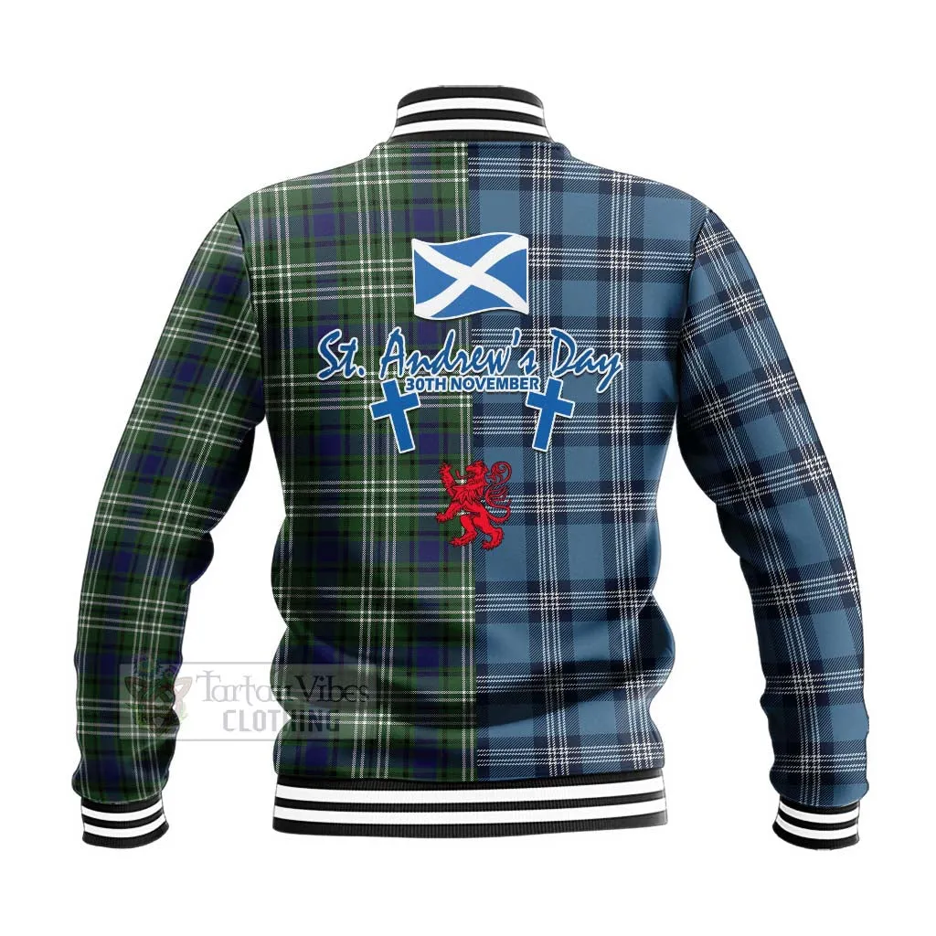 Blyth Tartan Baseball Jacket Happy St. Andrew's Day Half Tartan Style
