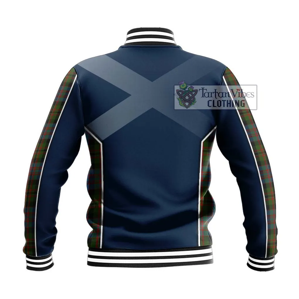 Bowie Tartan Baseball Jacket with Family Crest and Lion Rampant Vibes Sport Style