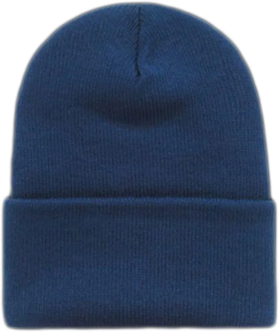 Brand. Wholesale 6 PCS Unisex Knit Long Cuff Ski Solid Plain Beanie Cap