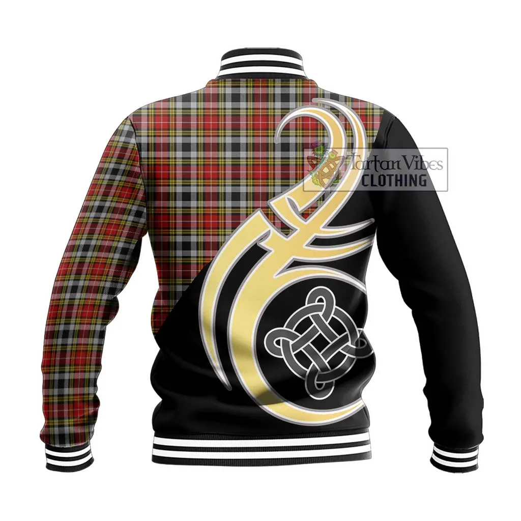Buchanan Old Dress Tartan Baseball Jacket with Family Crest and Celtic Symbol Style