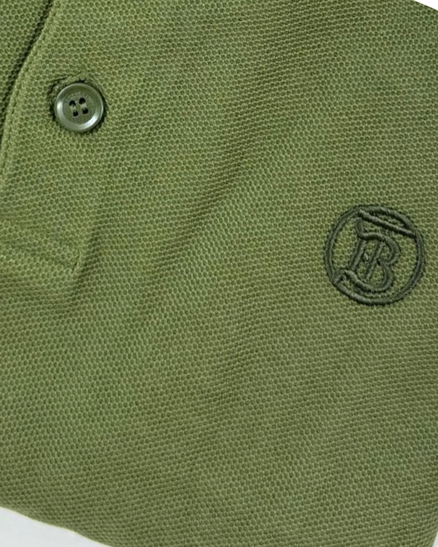 Burberry Men Polo Shirt Eddie Olive Cotton Regular Fit XL BLACK FRIDAY SALE
