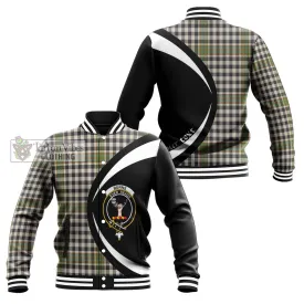 Burns Check Tartan Baseball Jacket with Family Crest Circle Style