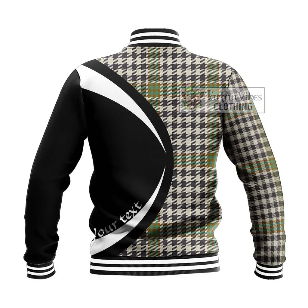 Burns Check Tartan Baseball Jacket with Family Crest Circle Style