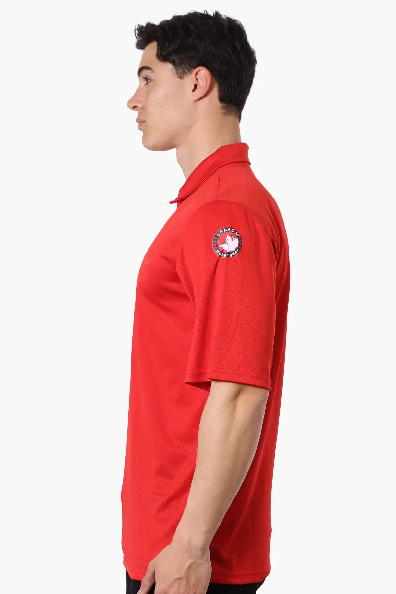 Canada Weather Gear Mesh Short Sleeve Polo Shirt - Red