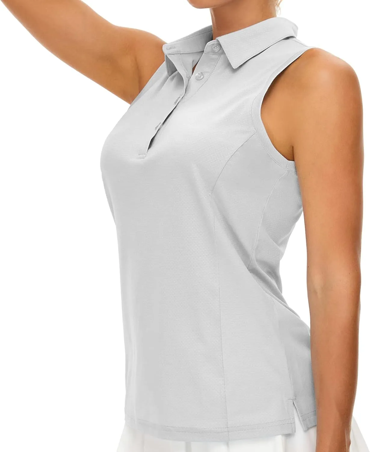 Casei Women's Sleeveless Golf Polo Shirts UPF 50  Quick Dry Collared Polo Shirts Athletic Tank Tops Shirts