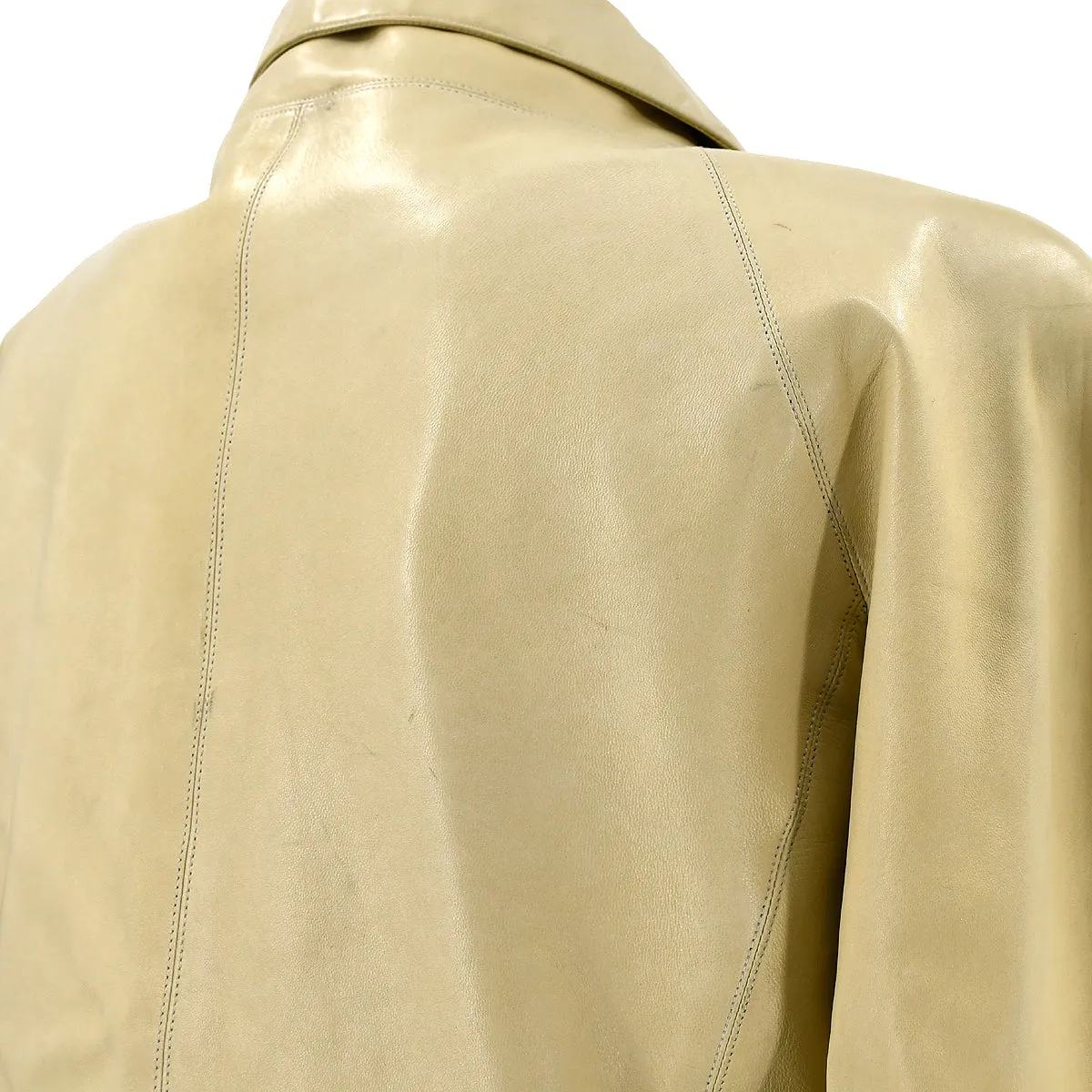 Chanel 2001 spring CC-buttons skirt leather suit #42
