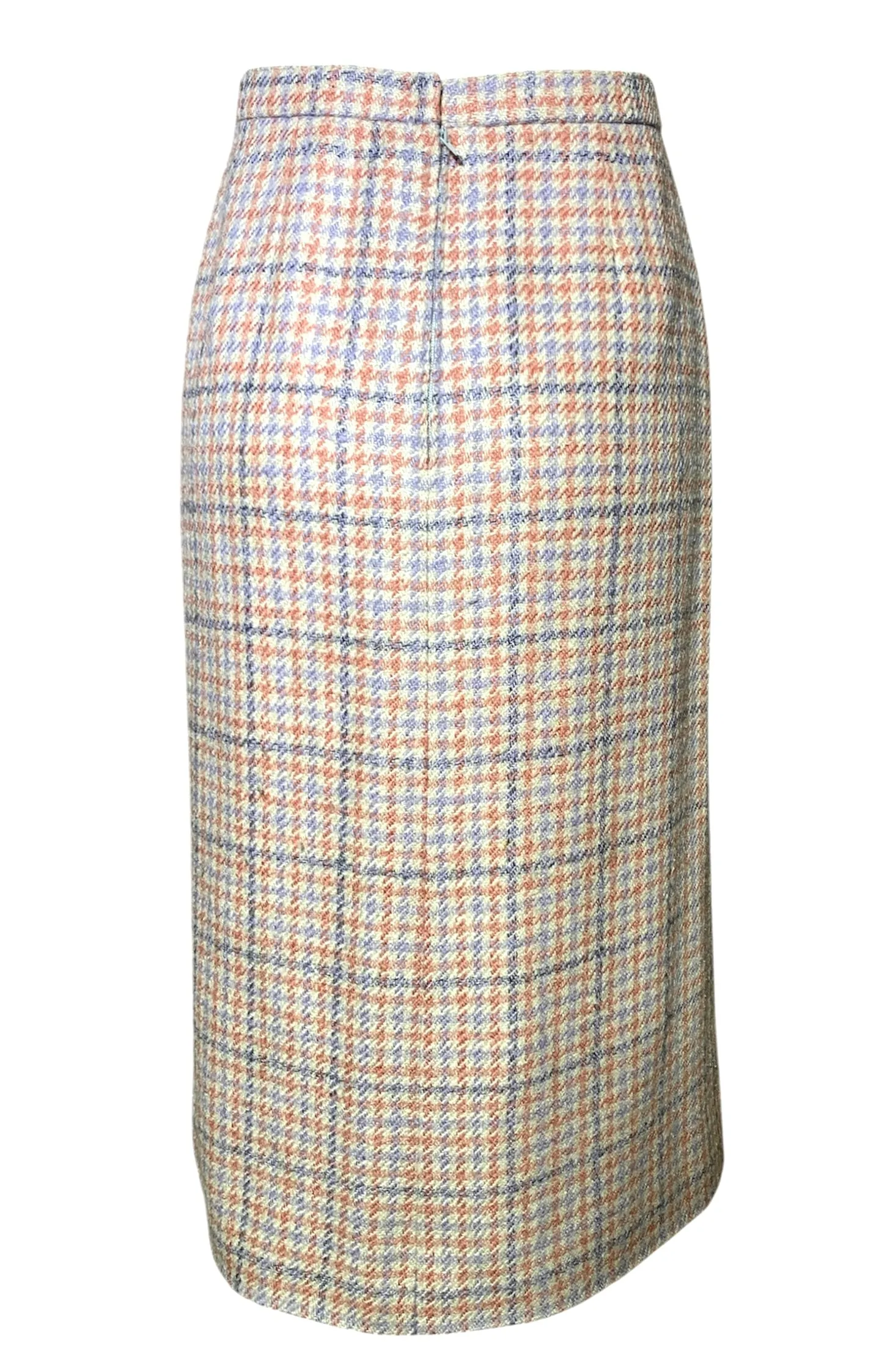 Chanel Boutique 1990s Pale Pink & Lavender Houndstooth Ensemble