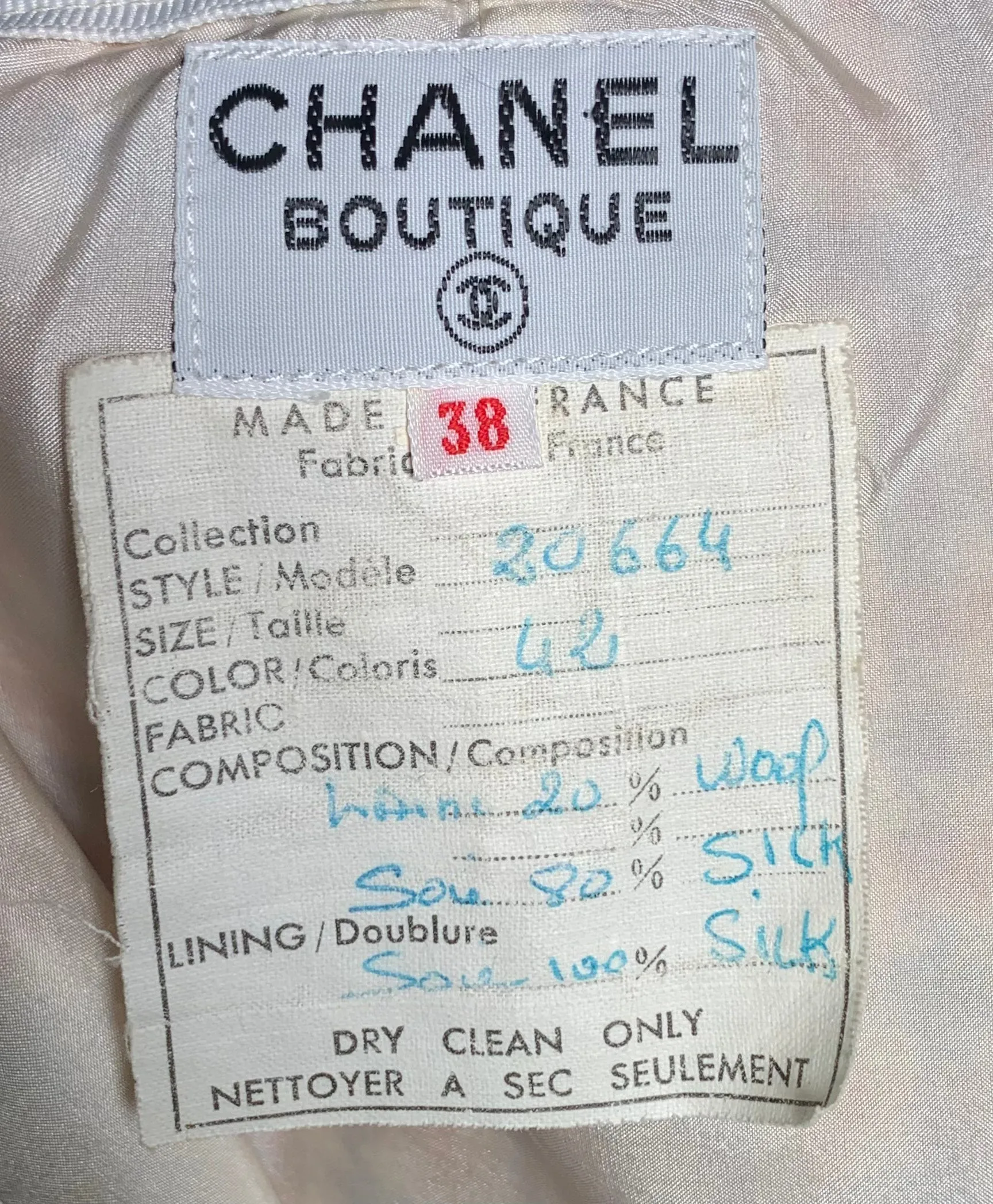 Chanel Boutique 1990s Pale Pink & Lavender Houndstooth Ensemble