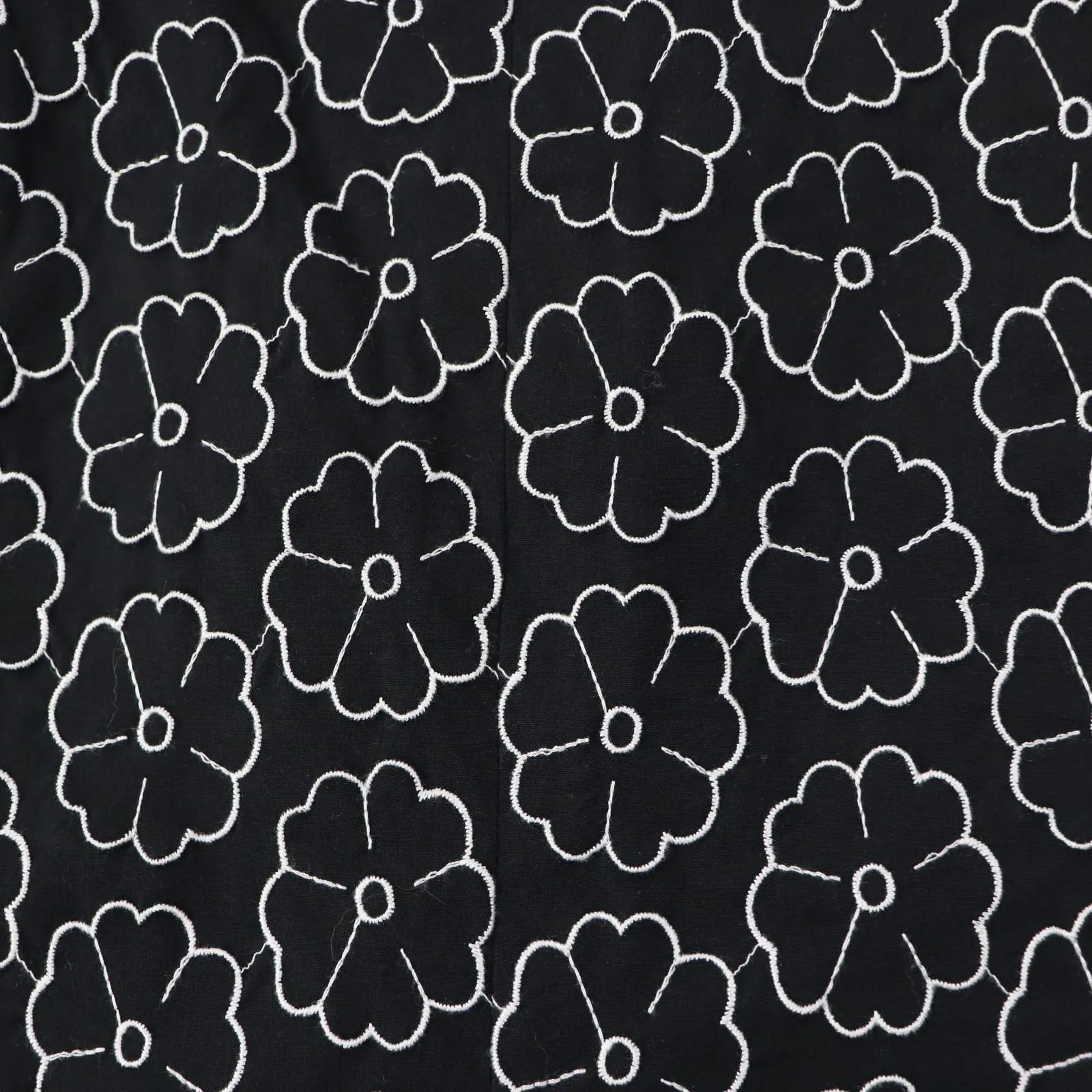 Chanel Camellia Pattern Skirt Black White 36