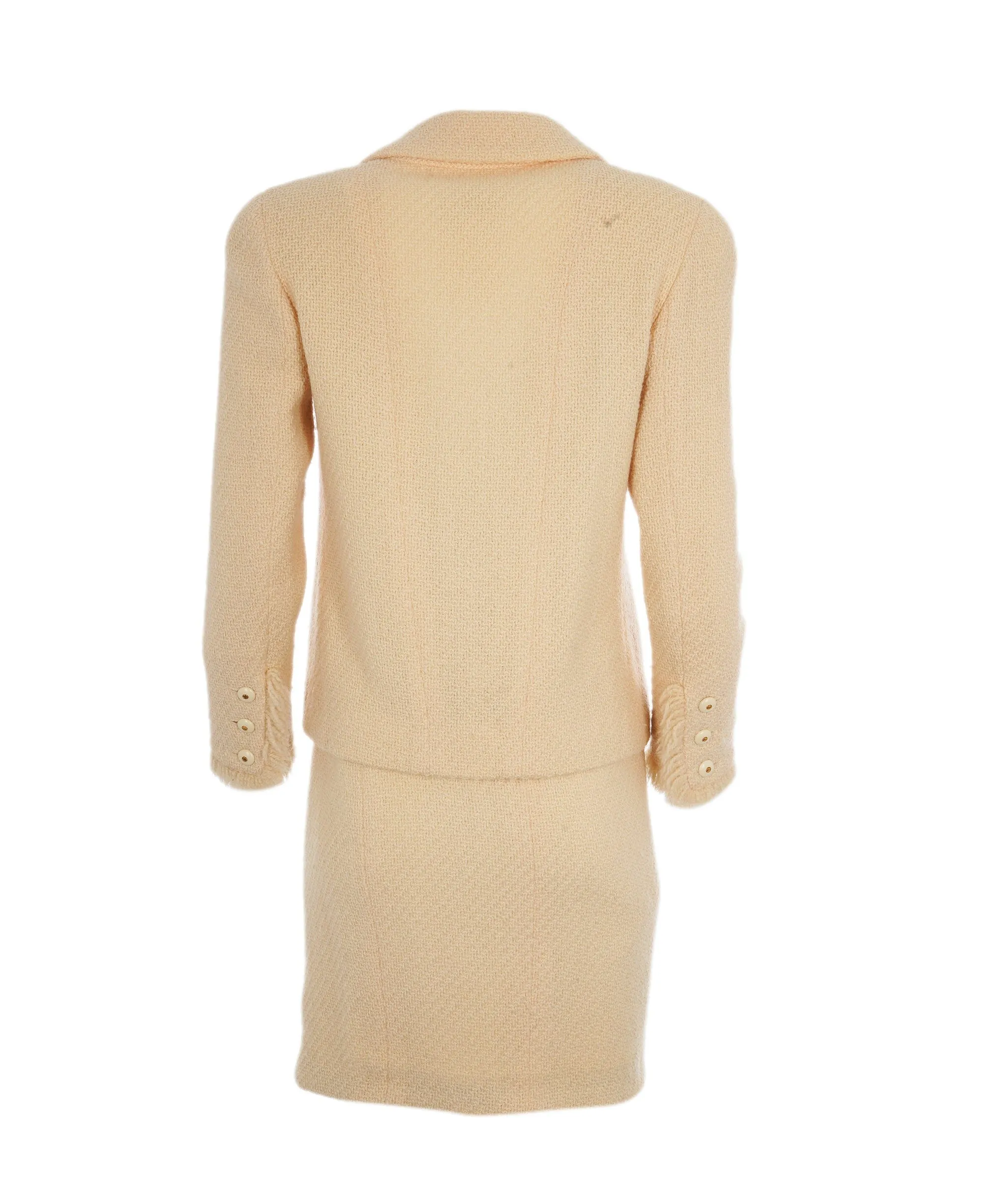 Chanel Fringe Trimmed Skirt Suits Cream ASL10506