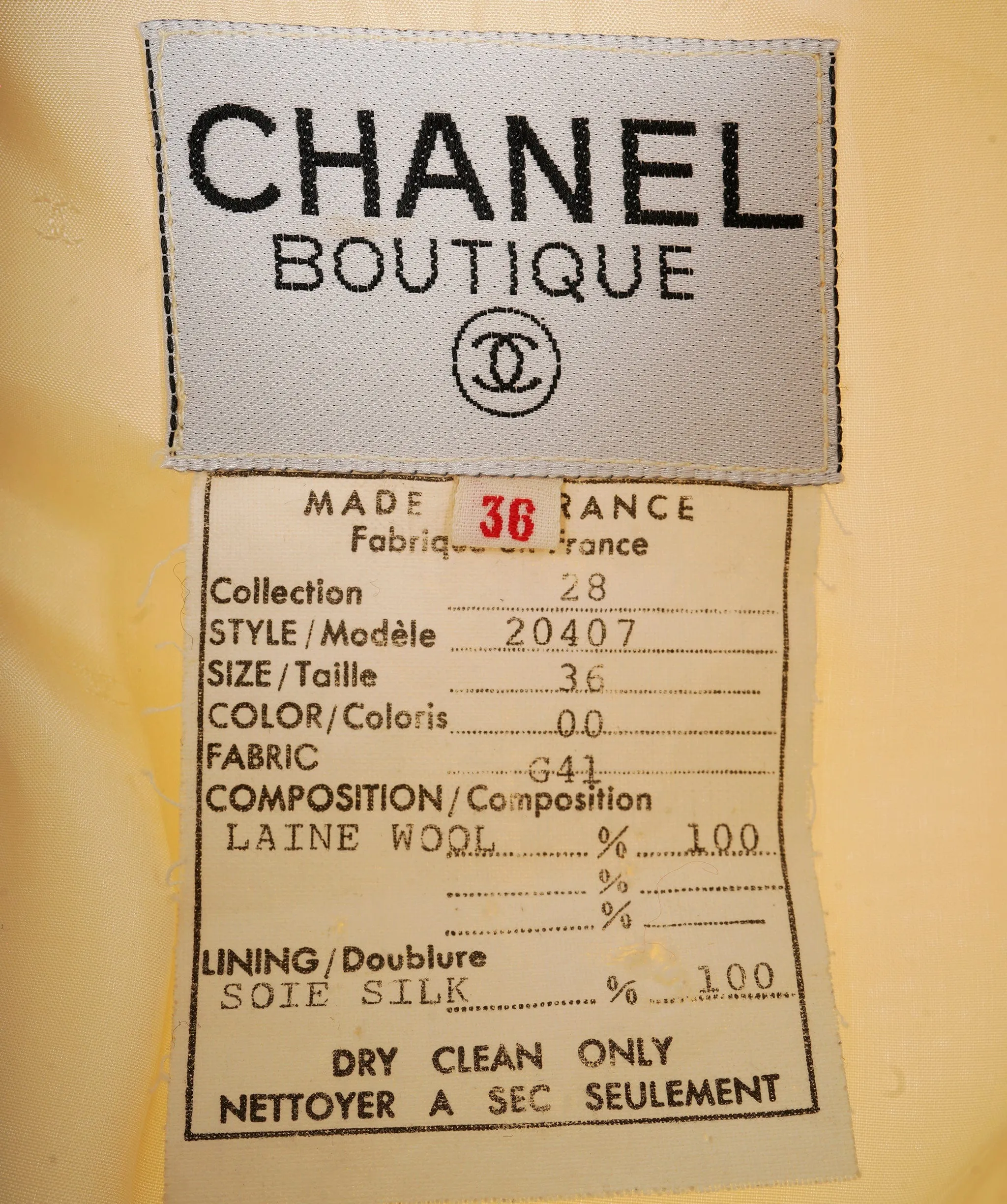 Chanel Fringe Trimmed Skirt Suits Cream ASL10506