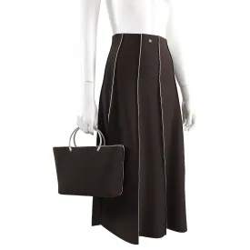 Chanel Vintage 1997 Brown Neoprene Skirt and Bag Set