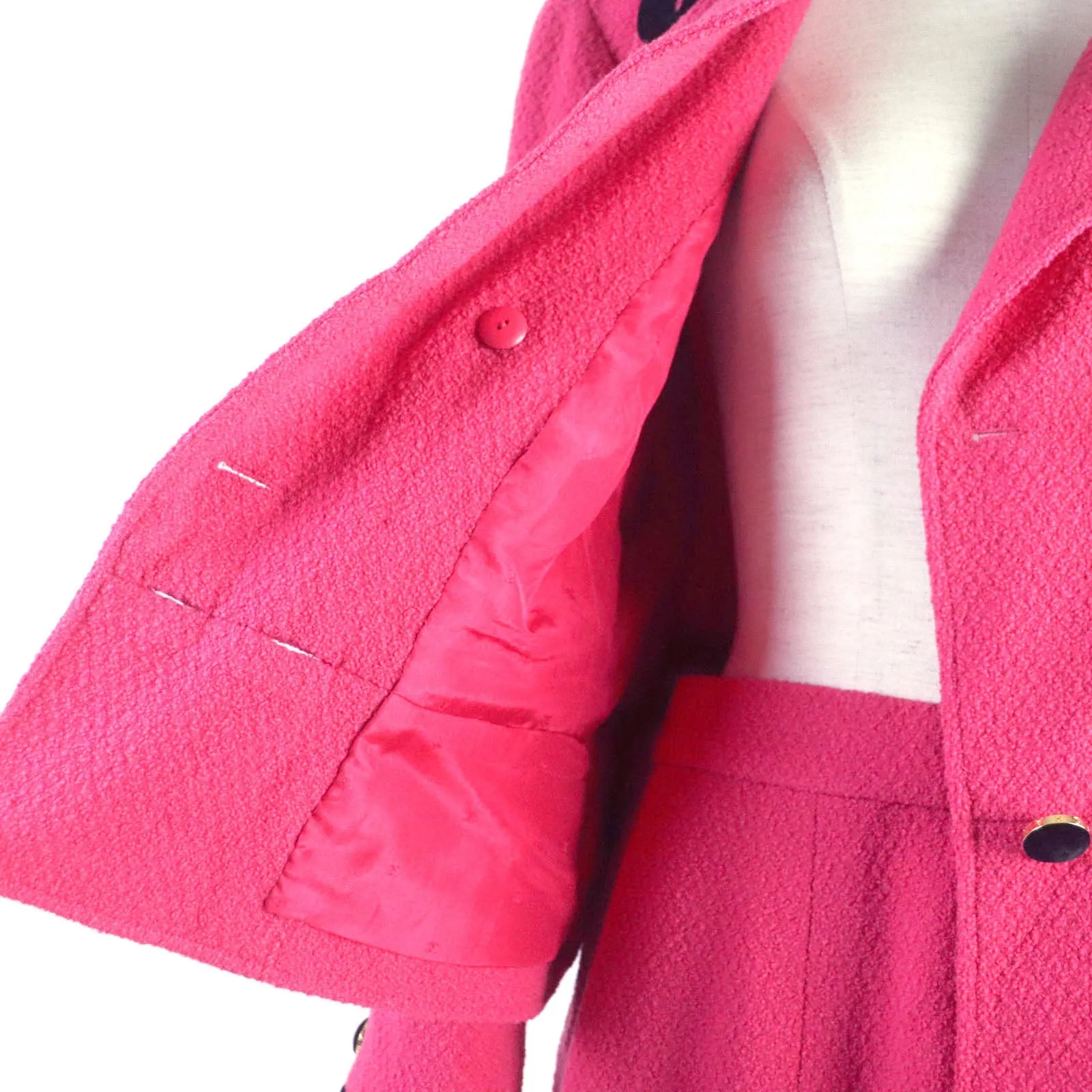 Chanel Vintage Wool Nylon Jacket Skirt Set