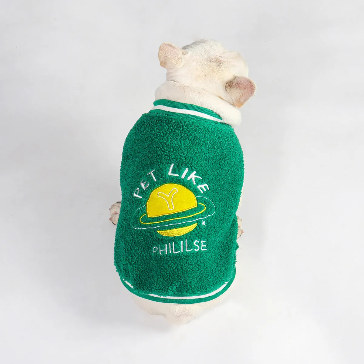 ChicPup Warm Frenchie Baseball Jacket Soft Fleece Dog Sweater for French Bulldogs