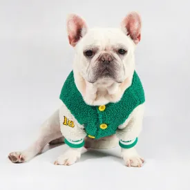 ChicPup Warm Frenchie Baseball Jacket Soft Fleece Dog Sweater for French Bulldogs